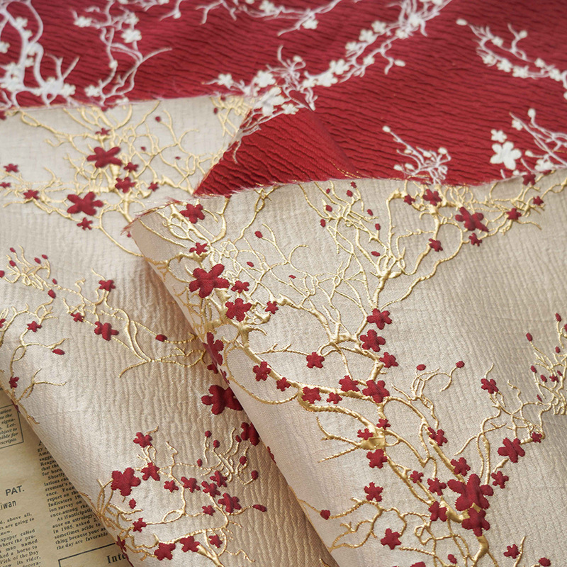 Luxury Red Plum Blossom Jacqua - Luxury Home Textiles Usa review and price