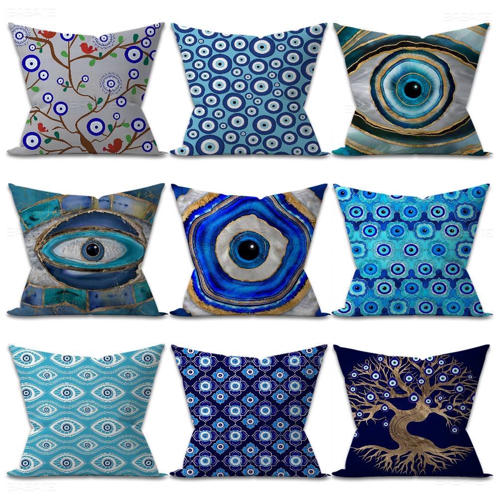 Turkey Blue Heart Evil Eye Cus - Home Textiles Turkey review and price