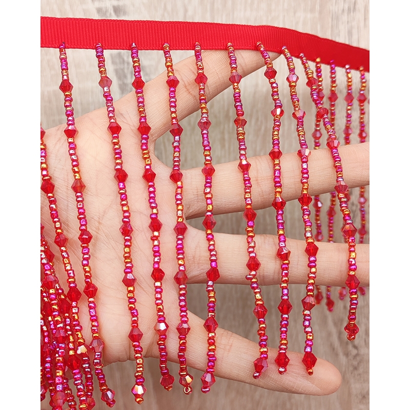 10cm Wide Seed Beads and Cryst - Home Fashion Textiles review and price