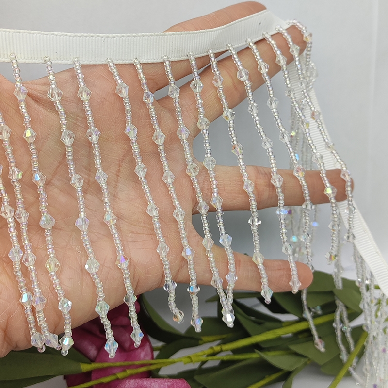 10cm Wide Seed Beads and Cryst - Home Fashion Textiles review and price